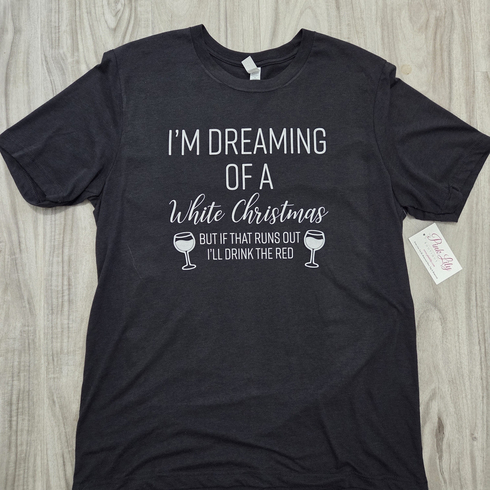 Pink Lily Graphic Tee with Christmas Quote